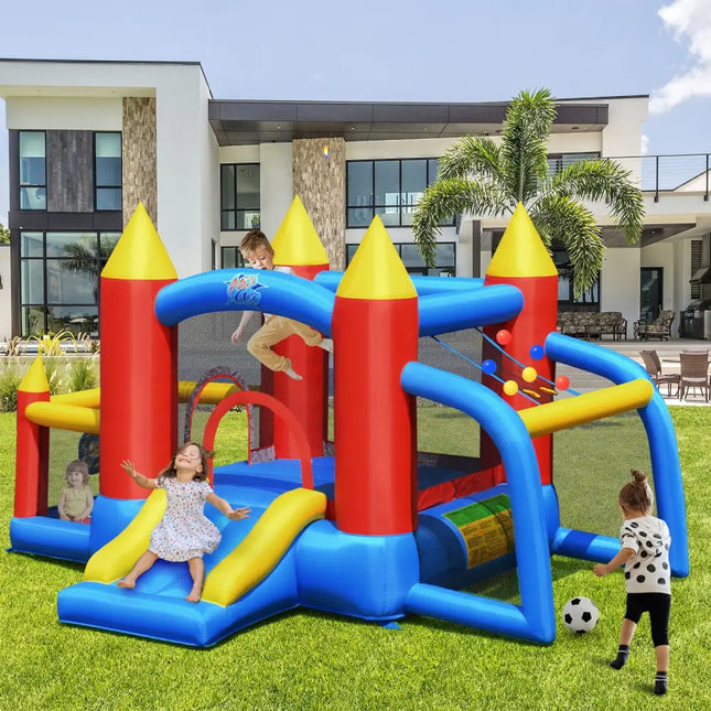 Inflatable Soccer Goal Ball Pit Bounce House Without Blower - Bounce House