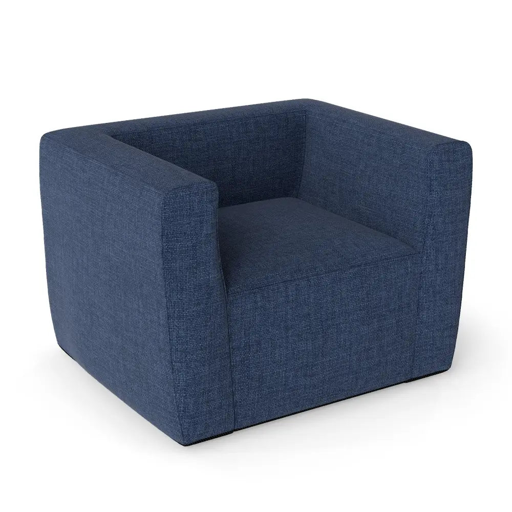 Inflatable Sofa with Detachable Cover and Wide Armrests-Blue - Blue - Camping Furniture