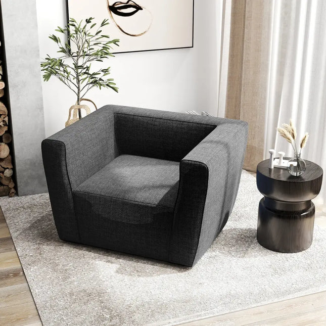 Inflatable Sofa with Detachable Cover and Wide Armrests-Gray - Gray - Camping Furniture