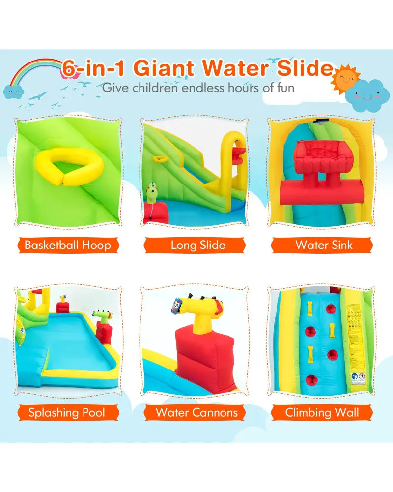 Inflatable Splash Jump Slide Water Bounce without Blower - Inflatable Water Slides