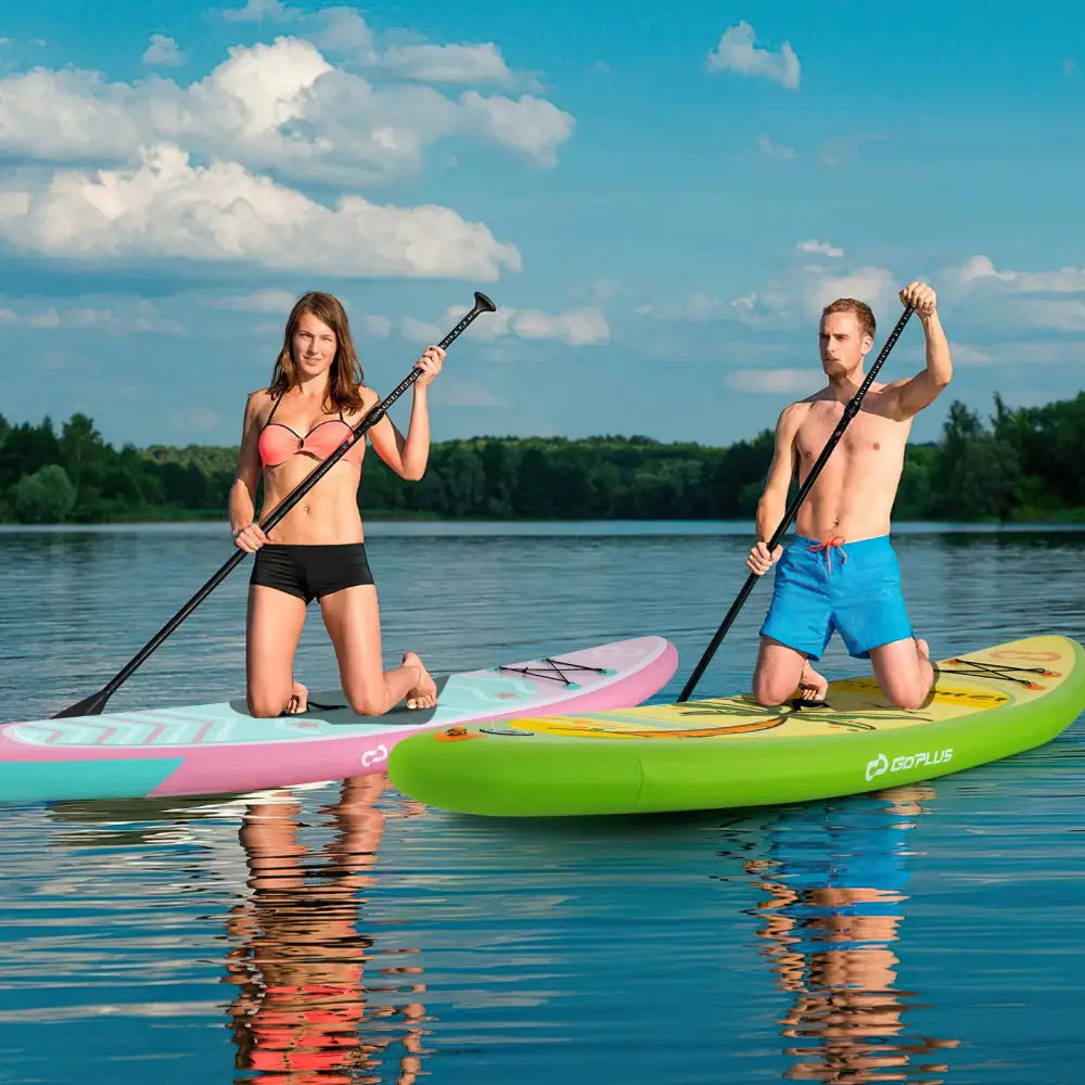 Inflatable Stand up Paddle Board iSUP Board Accessories with 3 Fins-L - Green - Surfing