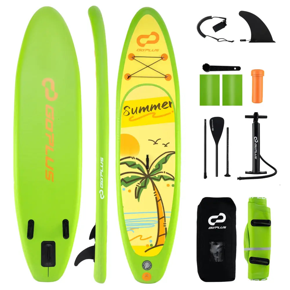 Inflatable Stand up Paddle Board iSUP Board Accessories with 3 Fins-L - Green - Surfing