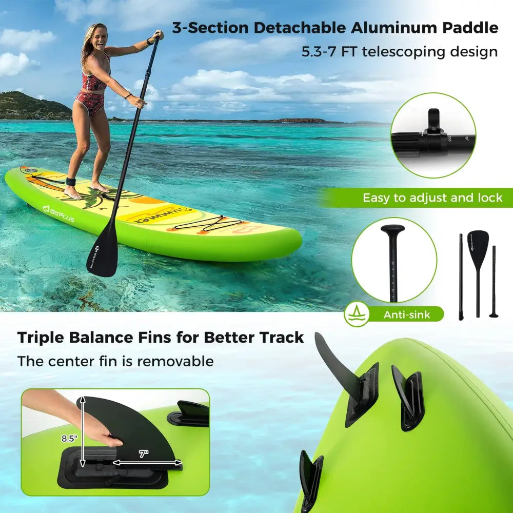 Inflatable Stand up Paddle Board iSUP Board Accessories with 3 Fins-S - Surfing