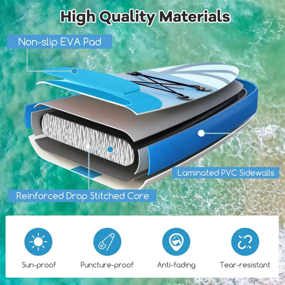 Inflatable Stand Up Paddle Board Sup Board with Premium SUP Accessories-L - Surfing