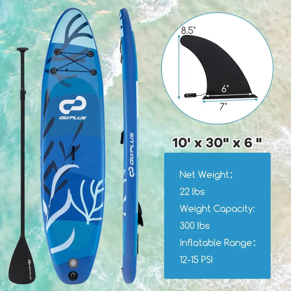 Inflatable Stand Up Paddle Board Sup Board with Premium SUP Accessories-S - Blue - Surfing