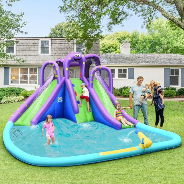 Inflatable Water and Sand Park Mighty Bounce House with Large Pool - Inflatable Water Slides