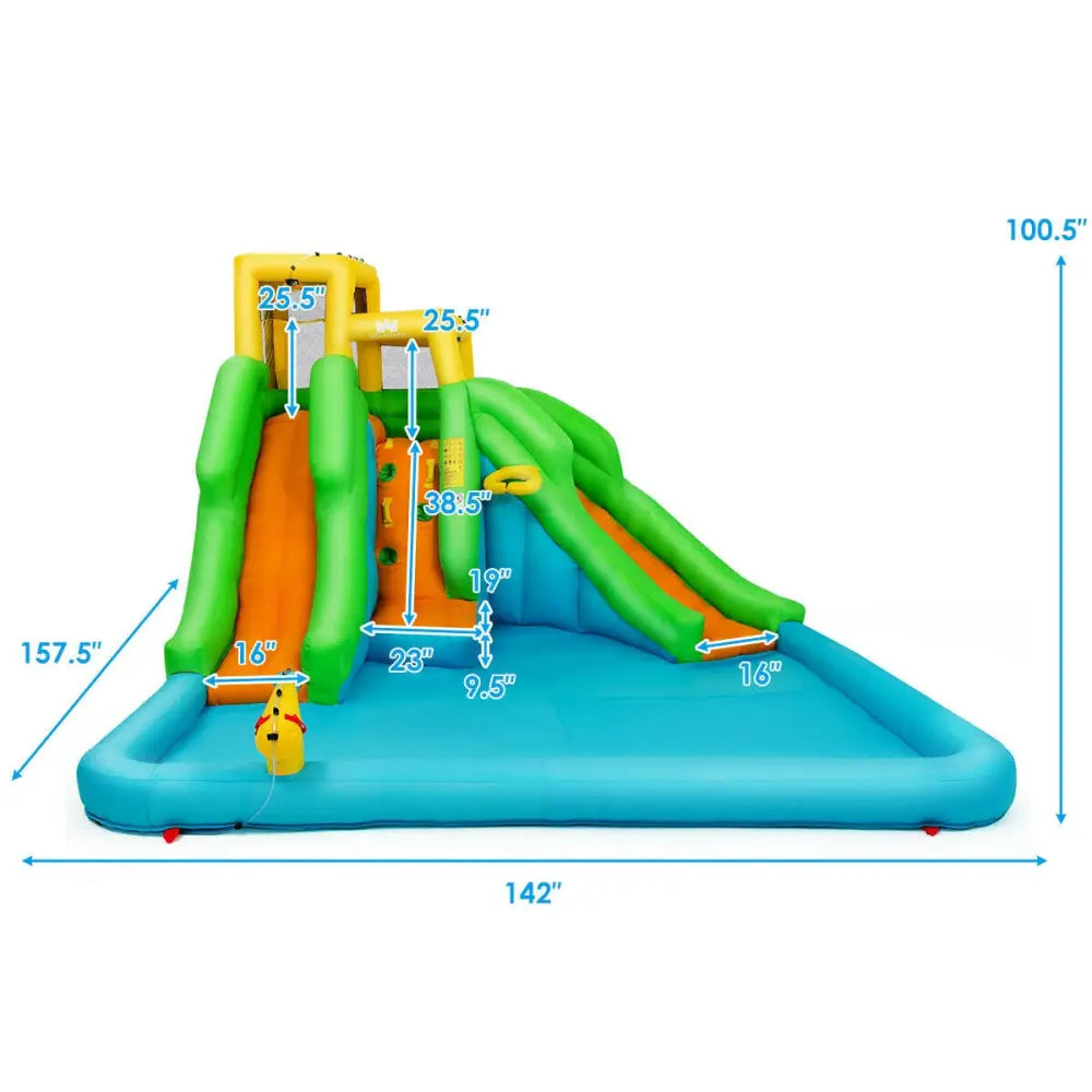 Inflatable Water Park Bounce House with Climbing Wall - Inflatable Water Slides
