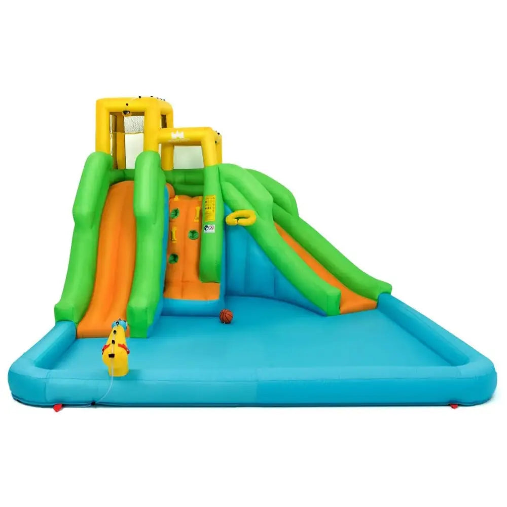 Inflatable Water Park Bounce House with Climbing Wall - Inflatable Water Slides