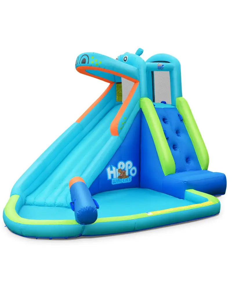 Inflatable Water Pool with Splash and Slide Without Blower - Blue - Inflatable Water Slides