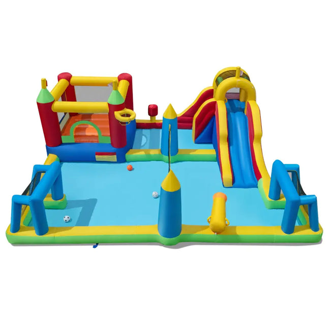 Inflatable Water Slide Bounce House 9-in-1 Jumping Castle with Climbing Wall - Inflatable Water Slides