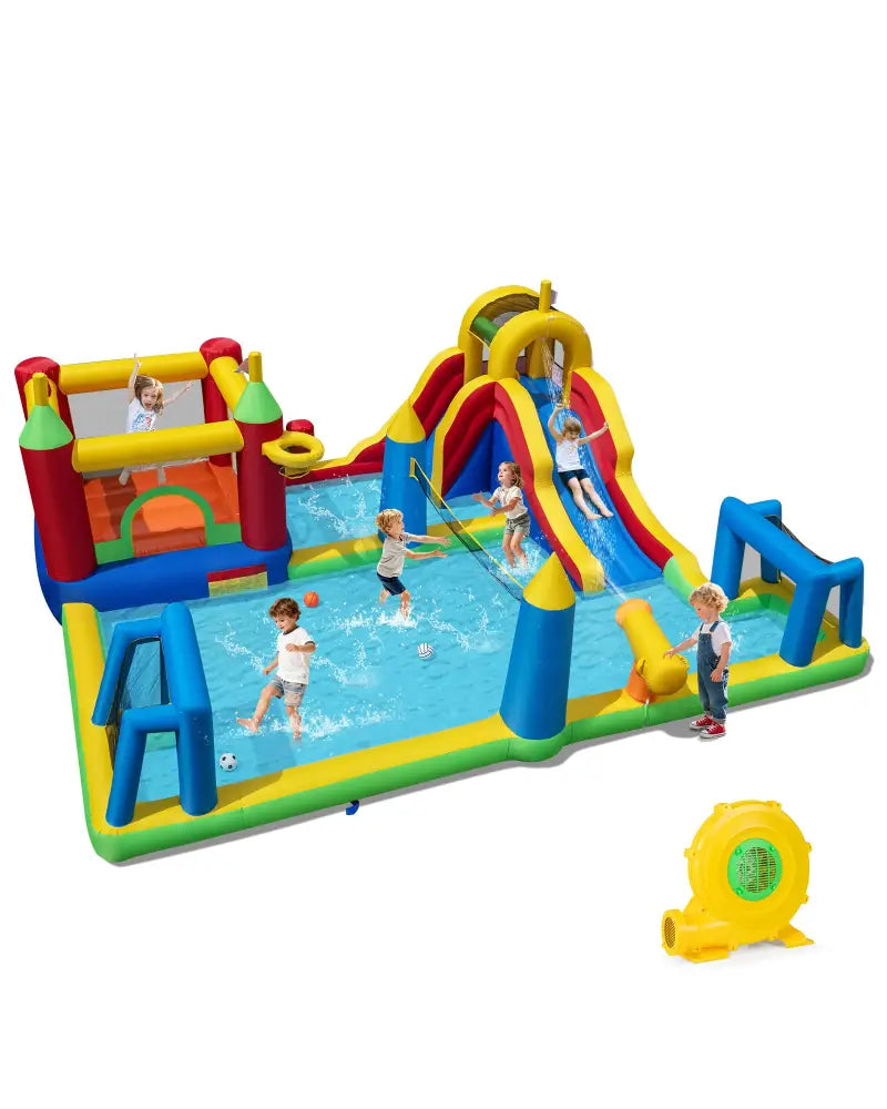 Inflatable Water Slide Bounce House 9-in-1 Jumping Castle with 780W Blower - Inflatable Water Slides