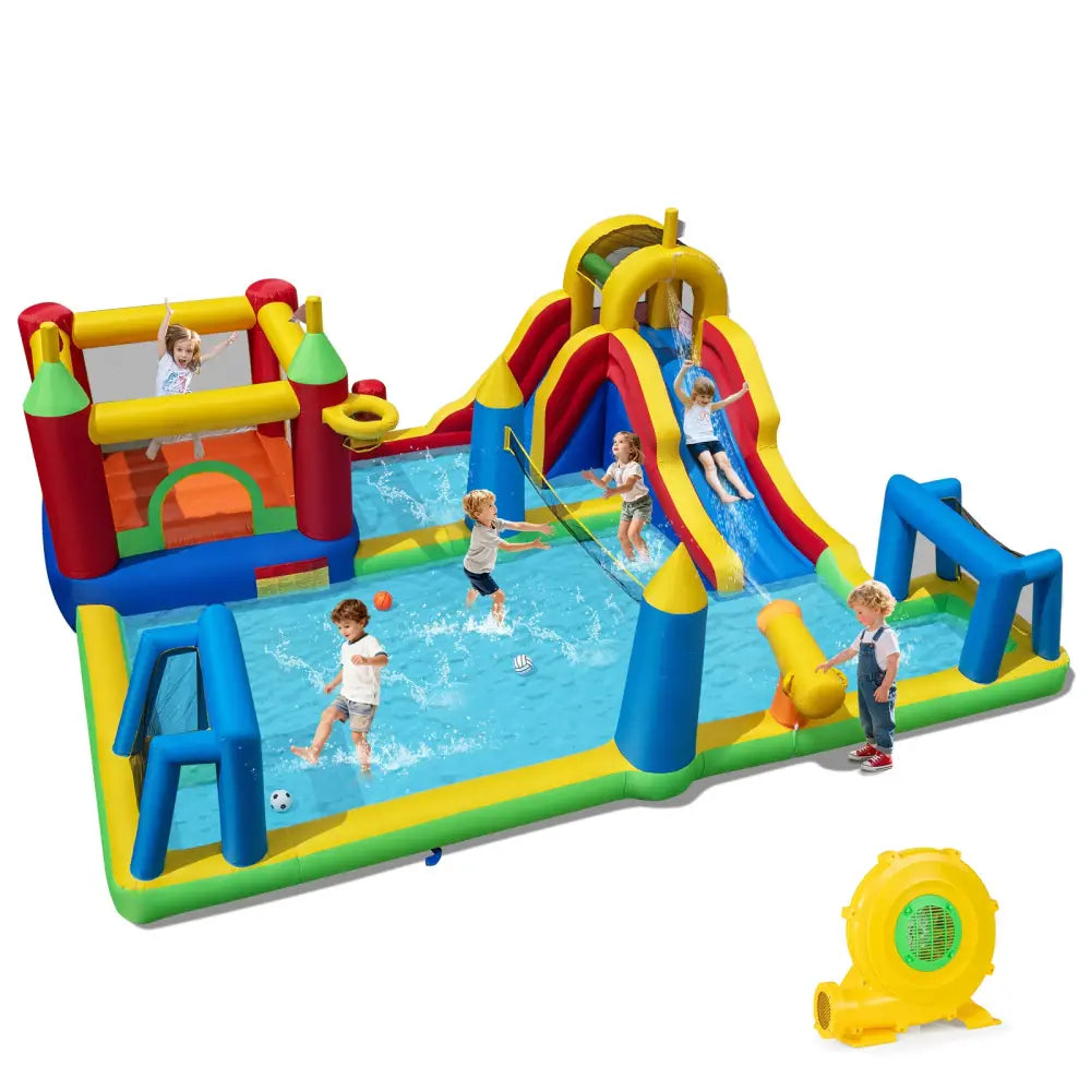 Inflatable Water Slide Bounce House 9-in-1 Jumping Castle with 780W Blower - Inflatable Water Slides