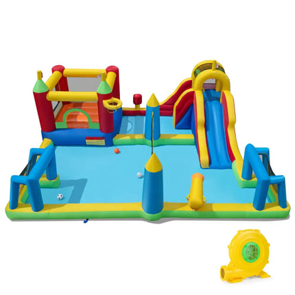 Inflatable Water Slide Bounce House 9-in-1 Jumping Castle with 780W Blower - Inflatable Water Slides