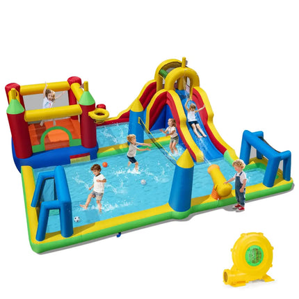 Inflatable Water Slide Bounce House 9-in-1 Jumping Castle with 780W Blower - Inflatable Water Slides