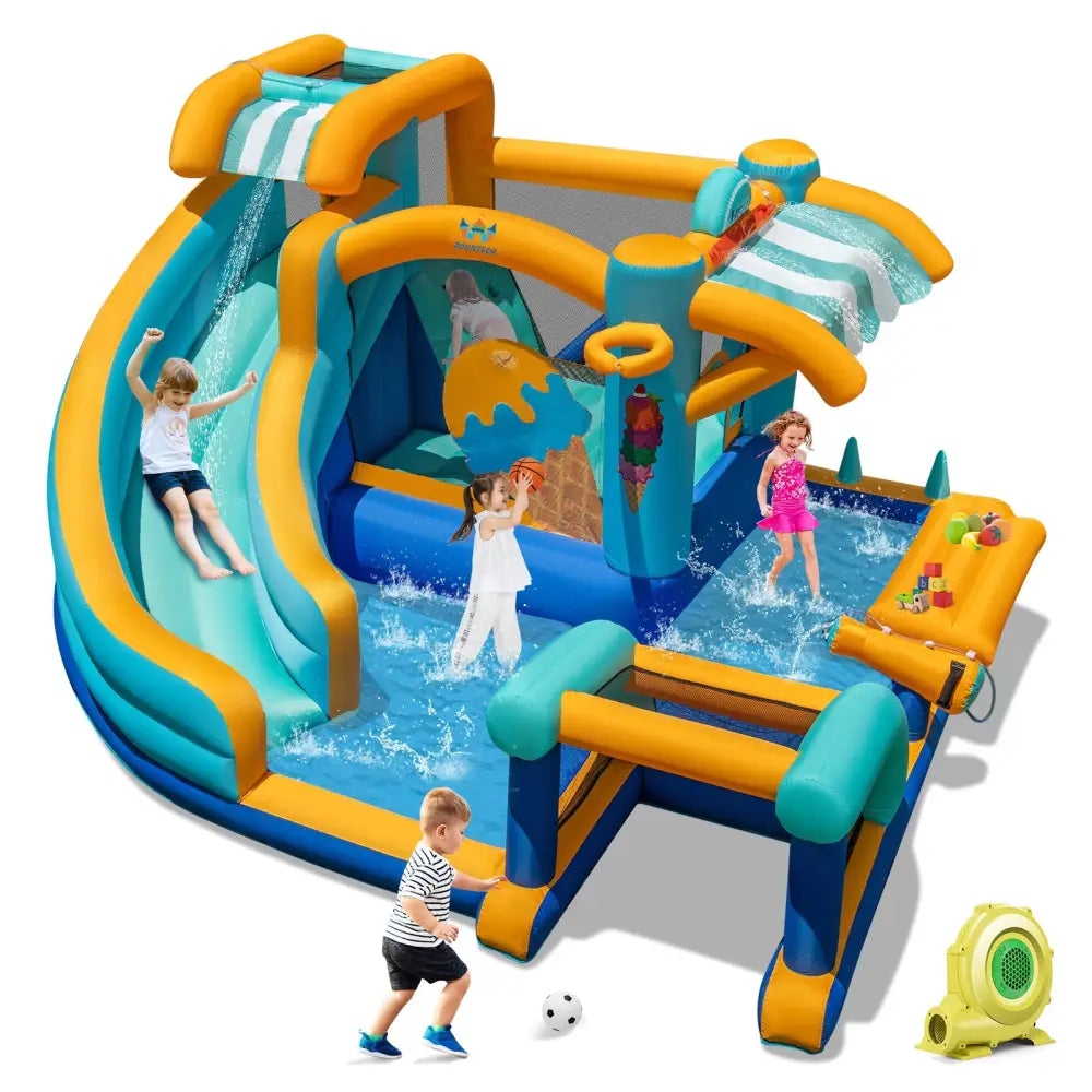 Inflatable Water Slide Bounce House Kids Jump Castle with 735W Blower - Inflatable Water Slides