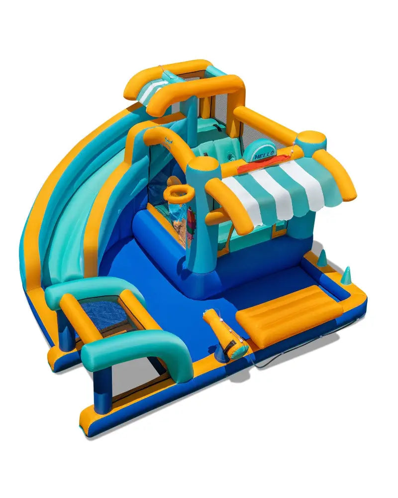 Inflatable Water Slide Bounce House Kids Jump Castle with Water Cannon - Inflatable Water Slides