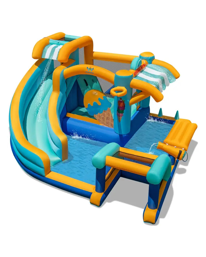 Inflatable Water Slide Bounce House Kids Jump Castle with Water Cannon - Inflatable Water Slides