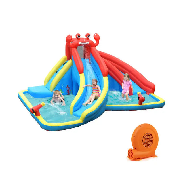 Inflatable Water Slide Bounce House with Water Cannon with 680W Blower - Inflatable Water Slides