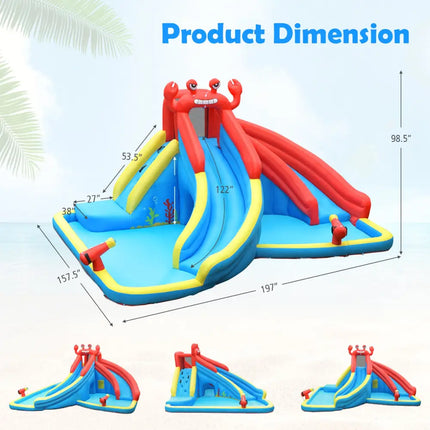 Inflatable Water Slide Bounce House with Water Cannon with 680W Blower - Inflatable Water Slides