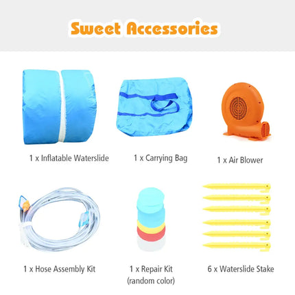 Inflatable Water Slide Bounce House with Water Cannon with 680W Blower - Inflatable Water Slides