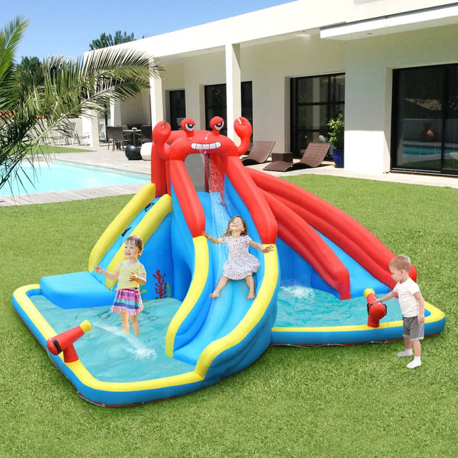 Inflatable Water Slide Bounce House with Water Cannon with 680W Blower - Inflatable Water Slides