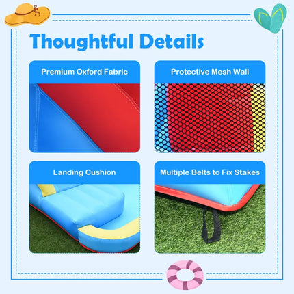 Inflatable Water Slide Bounce House with Water Cannon with 680W Blower - Inflatable Water Slides