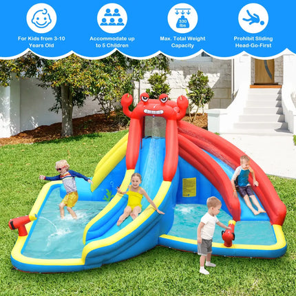 Inflatable Water Slide Bounce House with Water Cannon with 680W Blower - Inflatable Water Slides