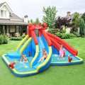 Inflatable Water Slide Bounce House with Water Cannon and 950W Blower - Blue - Inflatable Water Slides