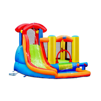 Inflatable Water Slide Bounce House with Pool and Cannon Without Blower - Inflatable Water Slides
