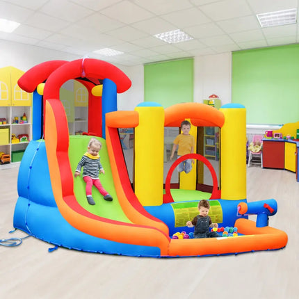 Inflatable Water Slide Bounce House with Pool and Cannon Without Blower - Inflatable Water Slides