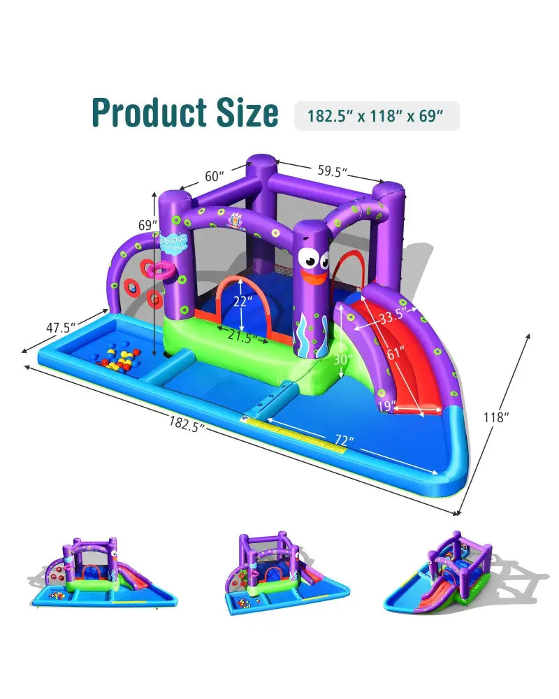 Inflatable Water Slide Castle without Blower - Inflatable Water Slides
