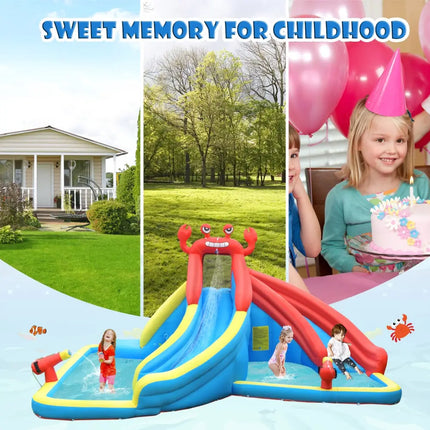 Inflatable Water Slide Crab Dual Slide Bounce House without Blower - Inflatable Water Slides