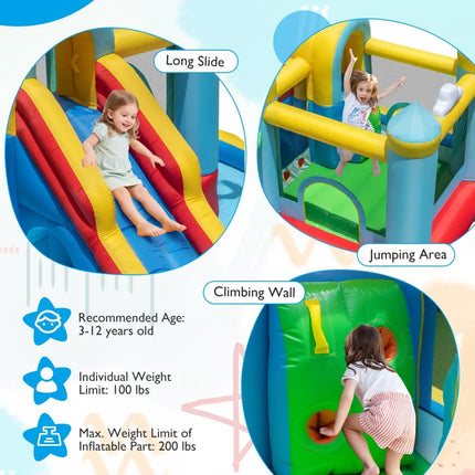 Inflatable Water Slide Giant Water Park with Long Slide 750W Blower - Inflatable Water Slides