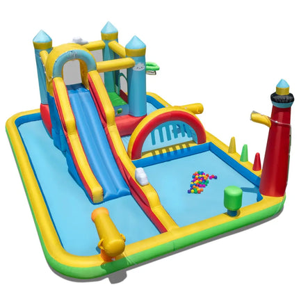 Inflatable Water Slide Giant Water Park with Long Slide Jumping Area - Inflatable Water Slides