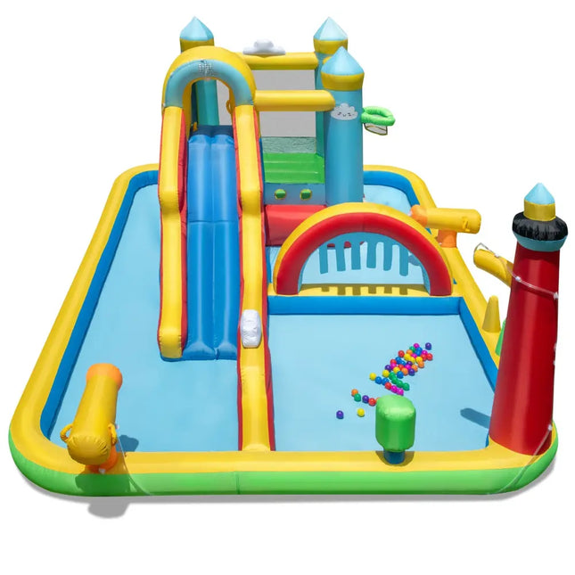 Inflatable Water Slide Giant Water Park with Long Slide Jumping Area - Inflatable Water Slides