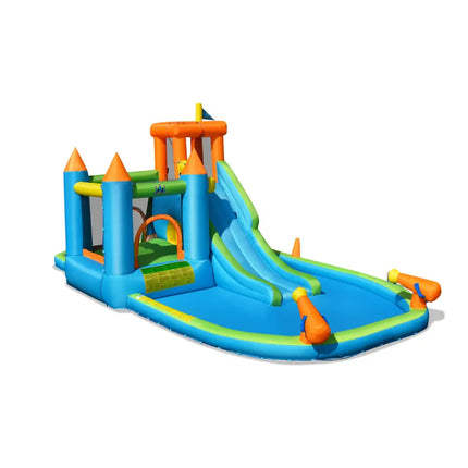 Inflatable Water Slide Kids Bounce House Splash Water Pool with Blower - Inflatable Water Slides