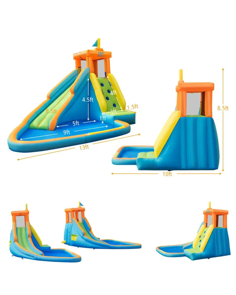 Inflatable Water Slide Kids Bounce House with 740W Blower - Inflatable Water Slides