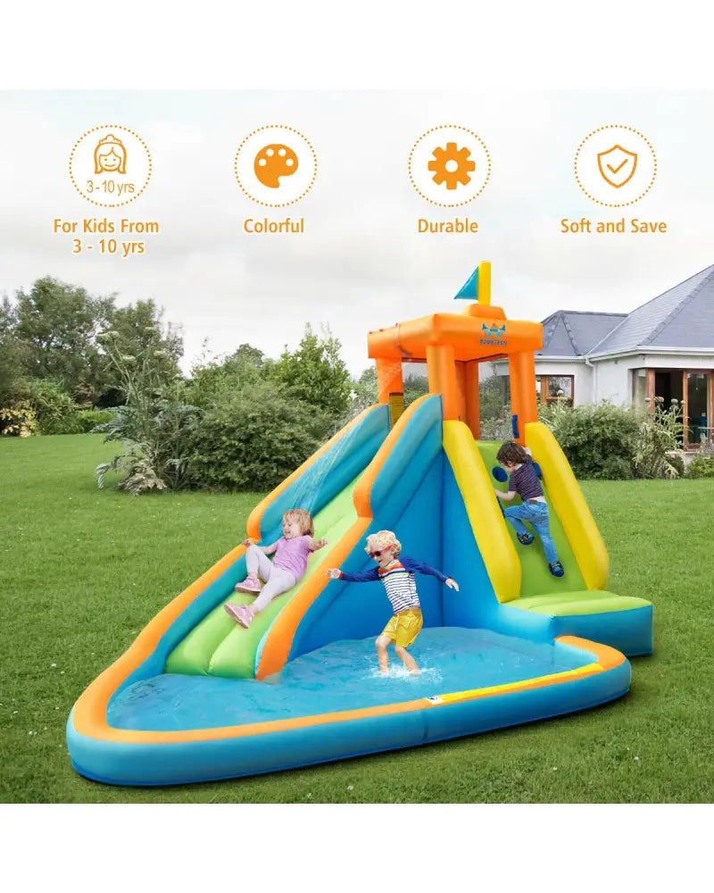 Inflatable Water Slide Kids Bounce House with 740W Blower - Inflatable Water Slides