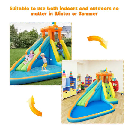 Inflatable Water Slide Kids Bounce House with 740W Blower - Inflatable Water Slides