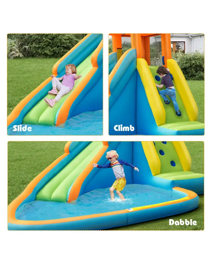 Inflatable Water Slide Kids Bounce House with 740W Blower - Inflatable Water Slides