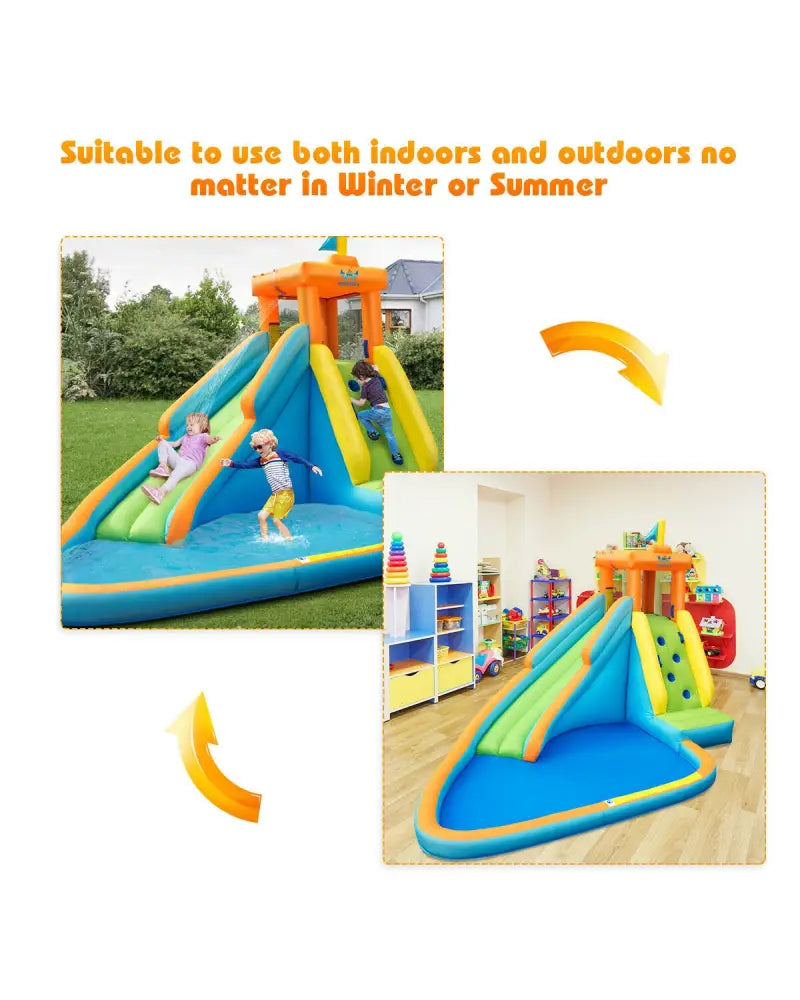 Inflatable Water Slide Kids Bounce House with 740W Blower - Inflatable Water Slides