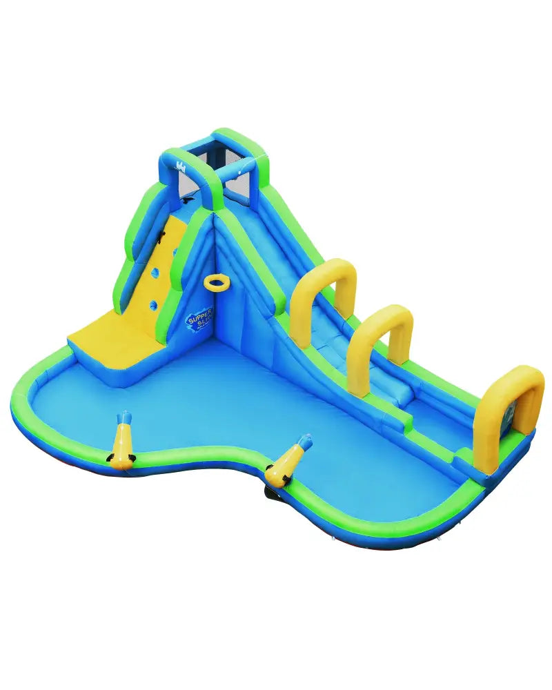 Inflatable Water Slide Kids Bounce House with Water Cannons and Hose Without Blower - Inflatable Water Slides