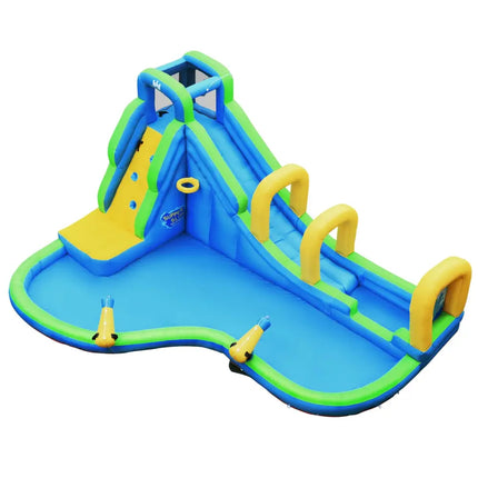 Inflatable Water Slide Kids Bounce House with Water Cannons and Hose Without Blower - Inflatable Water Slides