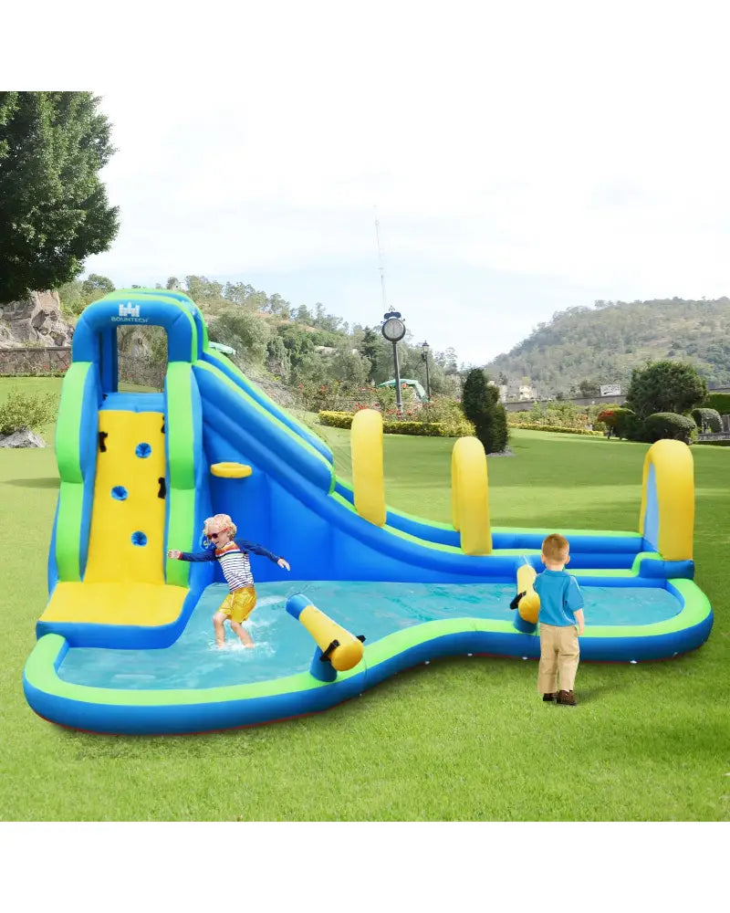 Inflatable Water Slide Kids Bounce House with Water Cannons and Hose Without Blower - Inflatable Water Slides