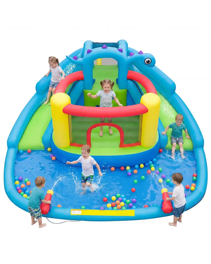 Inflatable Water Slide Park Dinosaur-themed Kids Inflatable Bounce House - Multicolor - Inflatable Water Slides