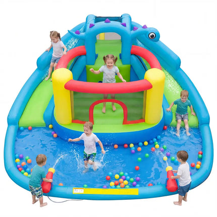 Inflatable Water Slide Park Dinosaur-themed Kids Inflatable Bounce House - Multicolor - Inflatable Water Slides