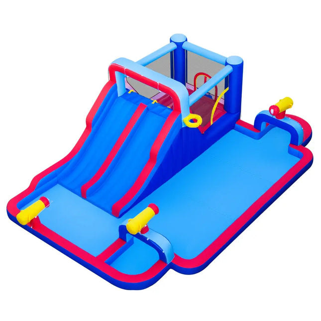 Inflatable Water Slide Park for Kids Backyard Outdoor Fun (without Blower) - Blue - Inflatable Water Slides