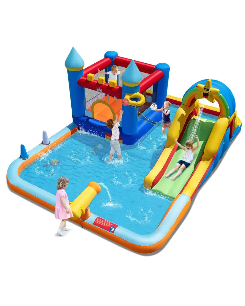 Inflatable Water Slide Park with Climbing Wall and Splash Pool - Inflatable Water Slides
