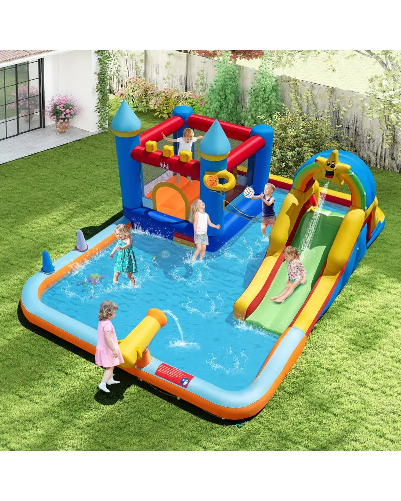 Inflatable Water Slide Park with Climbing Wall and Splash Pool - Inflatable Water Slides
