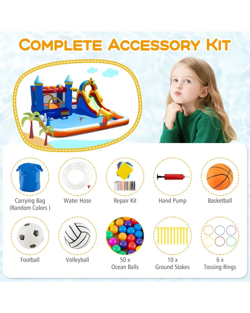 Inflatable Water Slide Park with Climbing Wall and Splash Pool - Inflatable Water Slides